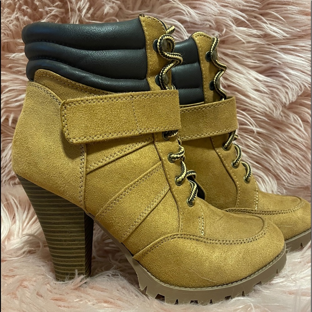 Tan and brown SODA boots